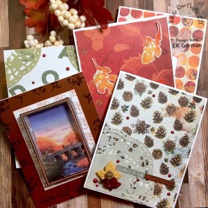 EK Gorman, White Rose Craft Fast Five Cards l