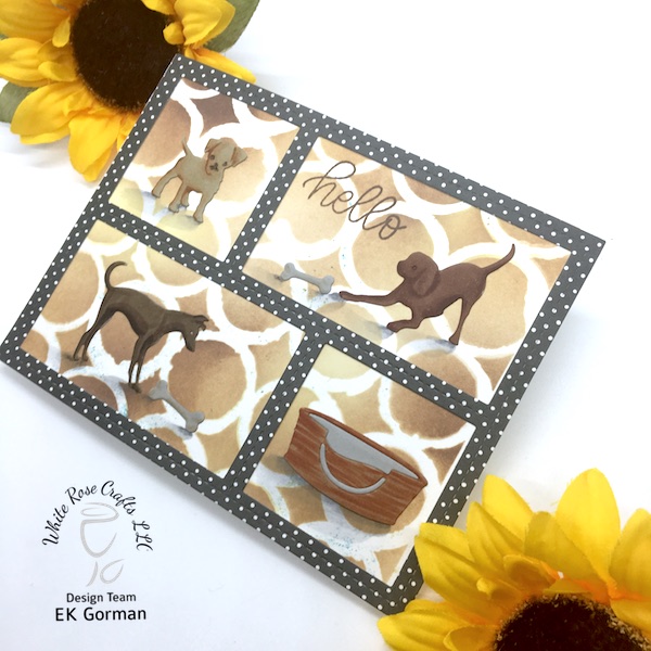 EK Gorman, White Rose Crafts, Doggie card b