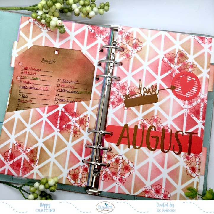 EK Gorman, Elizabeth Craft, August Planner a