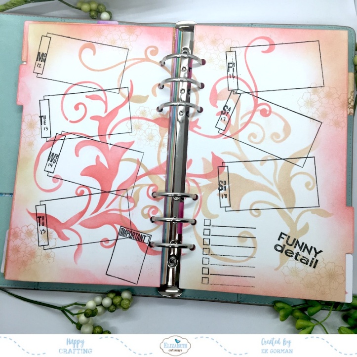 EK Gorman, Elizabeth Craft, August Planner d